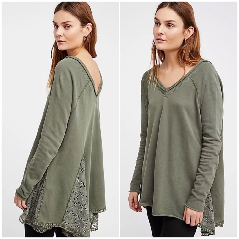 NEW | Free People No Frills Lace Pullover Sweater